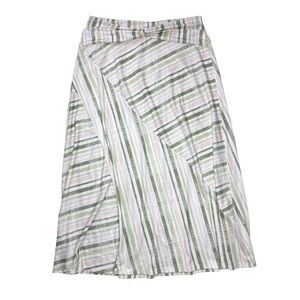Cato Women’s Maxi Skirt - Pink, Cream and green diagonal stripes. Size large.